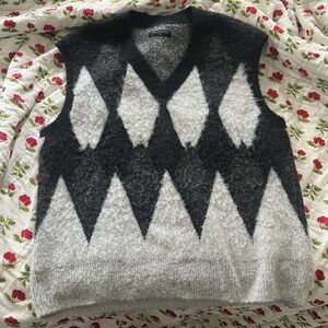 All Saints Black and Gray Knit Sweater